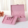 thumbnail image 6 of Unique Bargains Velvet Jewelry Box Organizer 2 Layer Jewelry Display Storage Holder Pink, 6 of 8