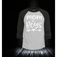 thumbnail image 2 of Shop4Ever Men's Mom of Boys  Raglan Baseball Shirt XX-Large Heather Grey/Black, 2 of 4