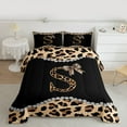 thumbnail image 2 of Castle Fairy Letter Monogrammed Bow S Full Size Comforter Sets,Leopard Print Bedding Sets, 2 of 8