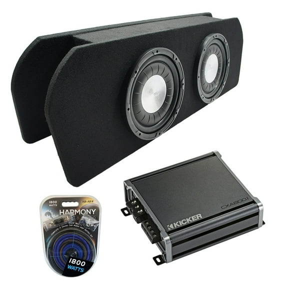 2015-2023 Ford Mustang Coupe Harmony HA-F104 Dual 10" Custom Sub Box CXA8001 Amp