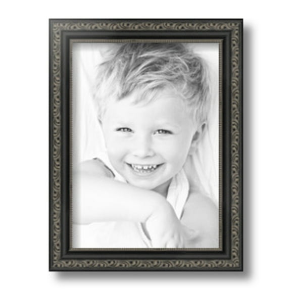 ArtToFrames 8" x 11" Antique Black Picture Frame, 8x11 inch Black Wood Poster Frame (WOM-5106)
