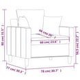 thumbnail image 2 of vidaXL Sofa Chair Upholstered Single Sofa Armchair for Living Room Velvet, 2 of 7