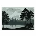 thumbnail image 1 of Lake Forest Cutting Board, Forest Tree River and Flying Bird Silhouettes Landscape, Decorative Tempered Glass Cutting and Serving Board, in 3 Sizes, by Ambesonne, 1 of 2
