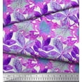 thumbnail image 3 of Soimoi Purple Velvet Fabric Autumn Leaves Print Fabric by the Yard 58 Inch Wide, 3 of 3