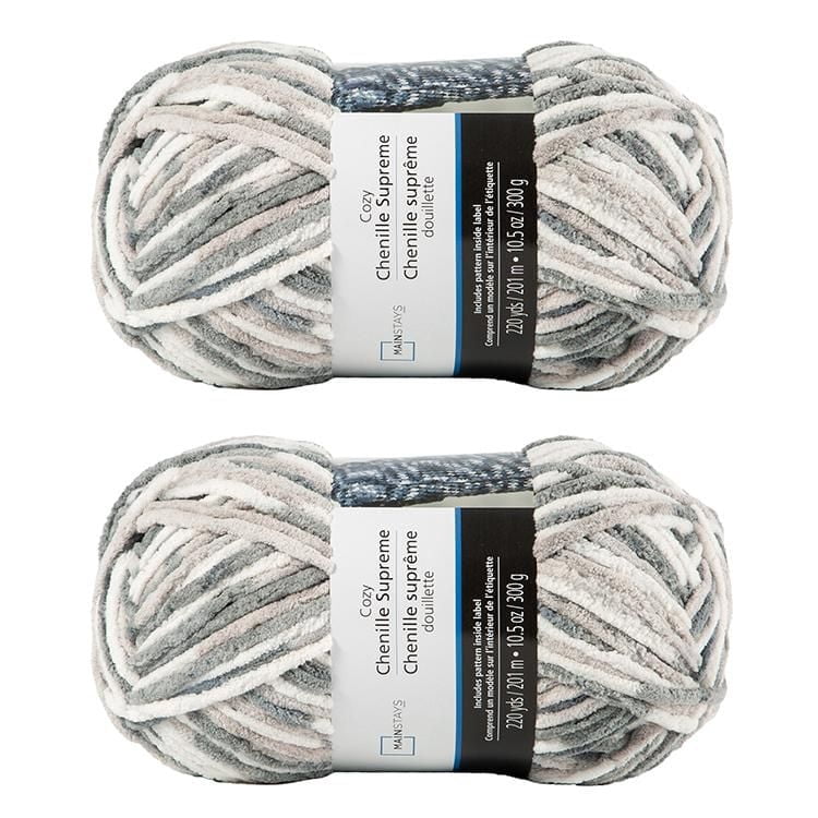 MAINSTAYS 2 pack shades of grey polyester yarn