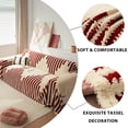 thumbnail image 5 of HUGNEO 71"x51" Chenille Sofa Cover, Non Slip Soft Tassel Couch Cover, Machine Washable Furniture Protector for Kids Pets, Red, 5 of 11