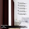 thumbnail image 5 of Ample Decor 2 Panel 46 x 95 inch 100% Polyester Blackout Curtains, Noise Reducing - Brown, 5 of 6