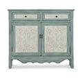 thumbnail image 5 of Linon Clancy Slim Storage Cabinet White Decorative Panels in Antique Blue Wood, 5 of 11