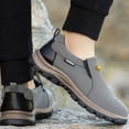 thumbnail image 4 of CHICVOMEY Outdoor Slip-on Sneakers for Men Breathable Leather Upper Non-slip Casual Sneakers for Hiking & Walking Shoes, 4 of 7