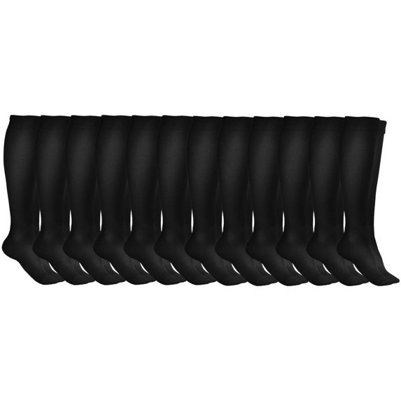 Yacht & Smith 12 Pairs of Girls Colored Knee High Socks, Casual, School Uniform, Travel (Hunter Green)