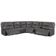thumbnail image 2 of Ellery Charcoal Faux Leather 6-Piece Power Reclining Sectional, 2 of 4