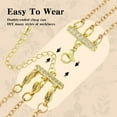 thumbnail image 4 of Brass Micro Pave Cubic Zirconia Chain Extender Necklace Layering Clasps with 3 Strands 6-Hole Ends and Lobster Claw Clasps Nickel Free Clear Real 18K golden Plated 5sets, 4 of 6