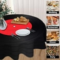thumbnail image 3 of Vinyl Record Tablecloth Round 60 Inch Music Disk Modern Classic Table Cloths Circle Table Cover Washable Wipeable Polyester Tabletop for Dining Kitchen Picnic Party Decor, 3 of 7