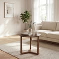 thumbnail image 2 of ELLEGNT 1 PCS Rubber Wood Round Side Table – Triangular Support End Table for Bedroom, Living Room, or Small Space, 2 of 10