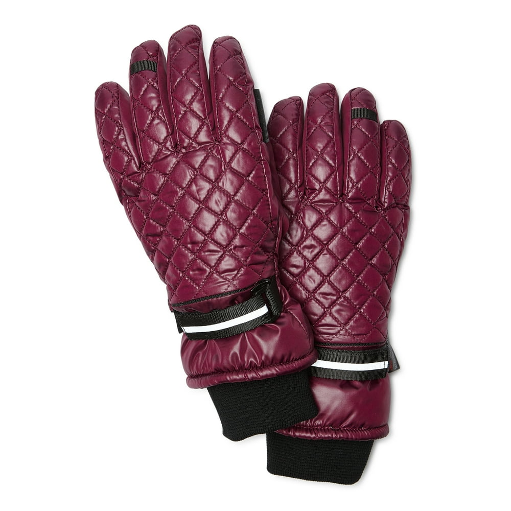 Swiss Tech Ladies SwissTech Shiny Quilted Ski Gloves w/ 3M Thinsulate