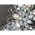 thumbnail image 4 of ALILANG Silvery Tone Crystal Rhinestone Hollow Out Butterfly Brooch Pin, Aurora Borealis, 4 of 4