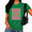 Green, variant on Red Women's Soft Pastel Vintage God Is Good Cross Faith Slogan Graphic Short Sleeve T-Shirt Tops