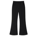 thumbnail image 6 of HILEELANG Girls Flare Pants with Pockets, Stretch Pull-On School Pants, Black, 6 of 11