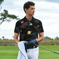 thumbnail image 3 of Fotbe Galaxy Camiseta Polo de Golf para Hombre con Estampado – Camisa Deportiva Transpirable con Cuello Abotonado-Medium, 3 of 6