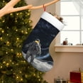 thumbnail image 2 of Cauagu Astronaut Standing In The Moon for Christmas Stockings,1-Pack Large Xmas Stocking Holiday and Farmhouse Stocking Fit for Christmas Holiday Party Decoration(17.7*11 Inch), 2 of 7