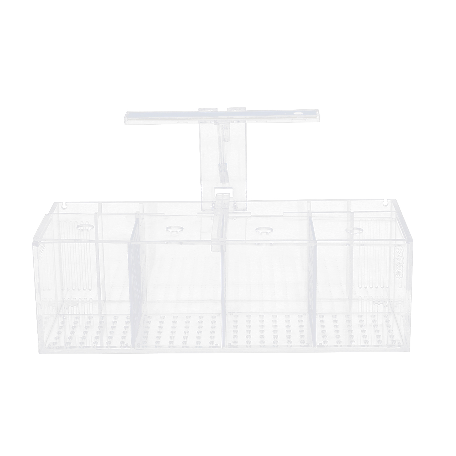 Dwellnix Transparent LED Light Aquarium Acrylic 4 Grids Betta Fish Tank Isolation Box