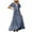 Blue, variant on Women's Flutter Sleeve Velvet Boho Maxi Dresses V Neck Casual Wrap Swing Formal Long Dress Cocktail Prom Evening Gown