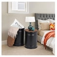 thumbnail image 6 of Farmhouse Side Tables Set of 2, Rustic Storage Ottoman Stool, Galvanized Metal End Table with Lid, Nesting Coffee Table, Black, 6 of 6