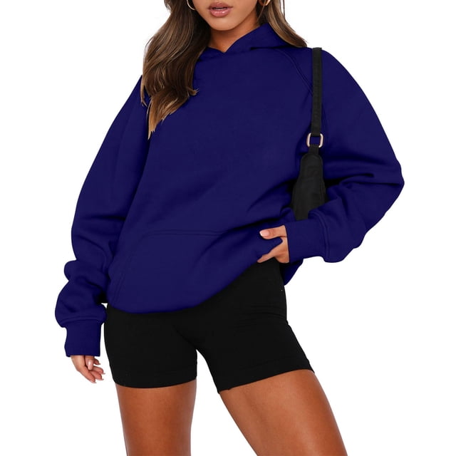 Sudadera con capucha Onlypuff para mujer, azul marino, poliéster/algodón, 3XL