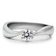 thumbnail image 3 of High polished (no plating) Stainless Steel Ring with AAA Grade CZ in Clear for Women Clear Stone Color Style TK201 Size 9, 3 of 5