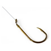 (6 pack) Ozark Trail Bronze Baitholder Snelled Fishing Hooks, Size 6, 8-Pack, Pre-Tied Monofilament Leaders for Freshwater Fishing