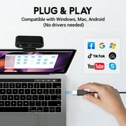 Atzeste Webcam 4K HD USB Autofocus PC Webcam with Dual Mics for PC Laptop Computer Gaming Streaming Webcam