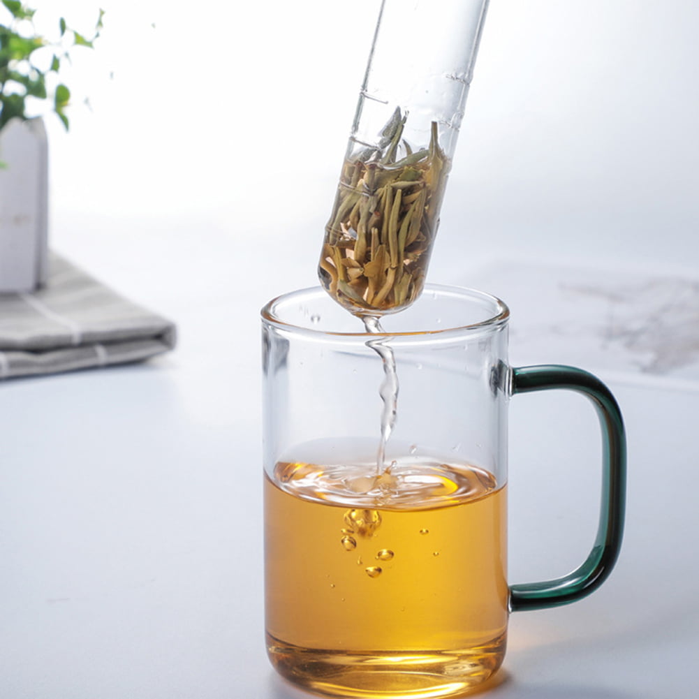 Tea Infuser Glass Reusable Loose Leaf Filter Strainer Transparent Steeper Tube