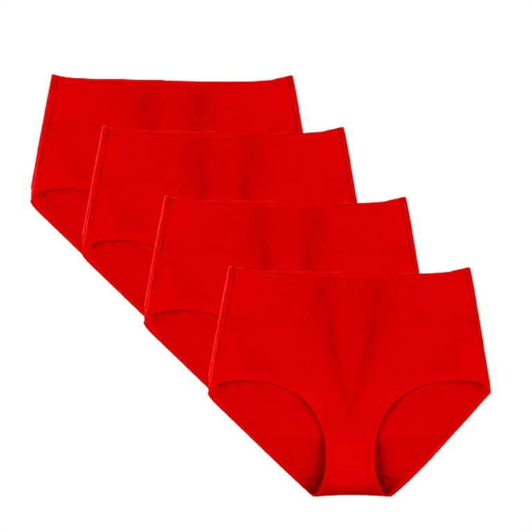 Knosfe Tummy Control Plus Size Underwear for Women High Waisted Cotton  Panties Seamless 4 Pack Briefs XXXL