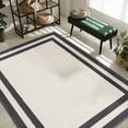 thumbnail image 2 of CAMILSON Crystal Cream Area Rug, 5'3" x 7' Bordered, for Living Room, Bedroom, Dining Room Cream / Grey Indoor Area Rugs, 2 of 9