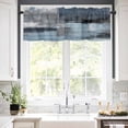 thumbnail image 5 of Retro Blue Valances for Windows Abstract Art Paint Texture Rod Pocket Curtain Valance Window Treatment Short Curtains for Kitchen Living Room, 60"x18", 5 of 5