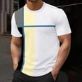 thumbnail image 2 of Men's Casual Lightweight Interlock T Shirts with Short Sleeve Crew Neck Color Block Graphic Tees Shirt Summer Tops Yellow, 2 of 9