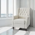 thumbnail image 4 of DeeHome Modern Beige Fabric Recliner Sofa Living room Home Theater Single Reclining Armchair With Adjustable Back And Padded Cushion For Living room And Bedroom, 4 of 9