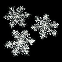 White Snowflake Ornaments Winter Christmas Tree Decoration Plastic Glitter Snow Flakes for Crafting Wedding Backdrop