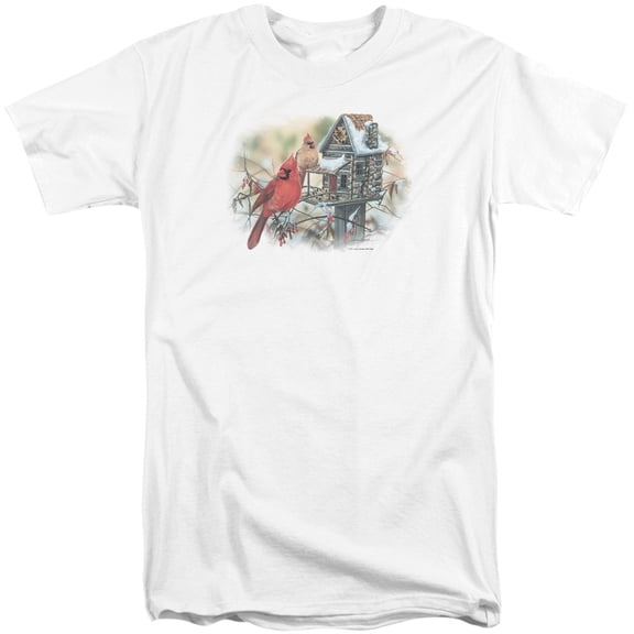 Wildlife Cardinals Rustic Retreat S/S Adult Tall White