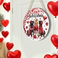 thumbnail image 4 of ChicYu Valentine's Day Wooden Round Door Plate, Handmade Wood Craft Exquisite Engraving Sturdy Durable for Home Door Decor and Romantic Festive Ambiance, 4 of 6