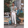 thumbnail image 2 of COOFANDY Men's Cotton Linen Pants Elastic Waist Lightweight Casual Pants Relaxed Fit Yoga Beach Pants with Pockets, 2 of 6