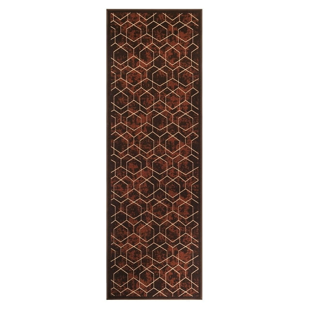 BY COCOON 2'6''x8' Runner Rug| Carpet Runner Kitchen Rug Washable Rug Runners Rugs for Hallway Non Slip (80 Cm x 244 Cm Brown Rug)