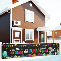 Merrystorm 5th Grade Graduation Yard Banner Colorful Stationery 5th Grade Graduation Decor So Long 5th Grade It's Been Fun Outdoor Yard Sign for Boys Girls 2025 Fifth Grade Graduation Party Supplies
