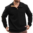 thumbnail image 4 of Blekii Men's Jacquard Knit Sweatshirt, Button Detail Stand Collar Pullover, Textured Pattern Long Sleeve Top, Smart Casual Layer for Spring/Fall, Lightweight And Breathable, Stylish, 4 of 5