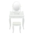 thumbnail image 2 of Resenkos Vanity Table and Chair Set, Makeup Dressing Table with 4 Drawe, Jewelry Cabinet Dresser, White, 2 of 12