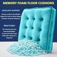 thumbnail image 4 of COOKCOK Floor Pillow Set of 2, Memory Foam Meditation Cushion, Floor Cushions for Adults Sitting, Large Square Seat Cushions for Yoga, Living Room, 20x20 Inch, Blue, 4 of 7