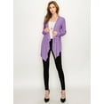 thumbnail image 5 of Made by Johnny Women's Drape Front Open Cardigan Long Sleeve Irregular Hem S-5XL Plus Size XXXXXL LILAC, 5 of 6