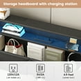 thumbnail image 6 of VEANERWOOD Queen Bed Frame with Storage Headboard and 4 DrawersUpholstered Plarform with Built in Charging Station and Adjustable Led Lights, Black, 6 of 10