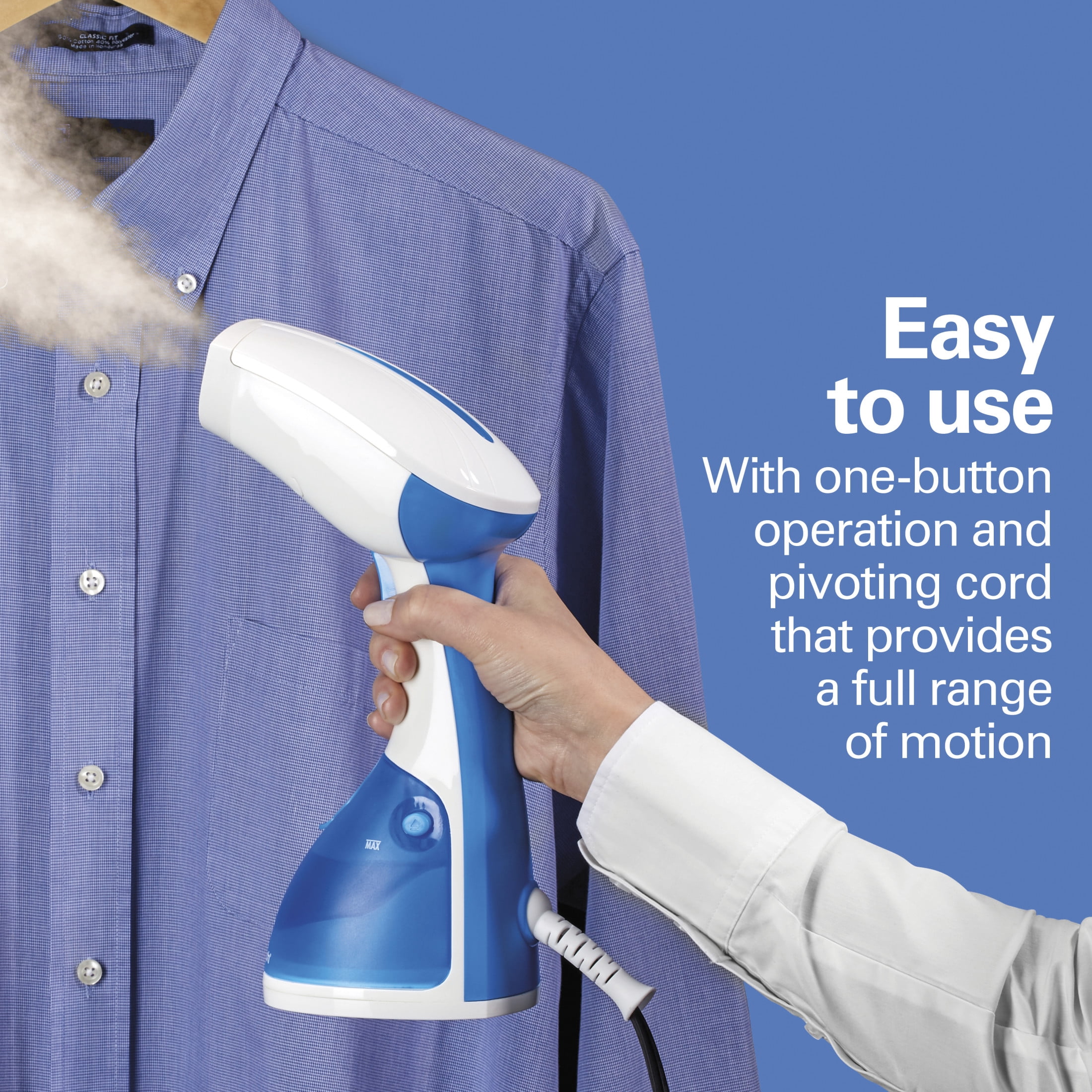 Hamilton Beach Handheld Garment Steamer for Clothes, Bedding, Curtains, Traveling, 1000 W Steam Pump