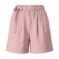 thumbnail image 4 of ZHYou Womens Shorts Elastic Waist Pull On Lightweight High Waisted Side Tie Soft Casual Summer Shorts with Pockets, 4 of 5